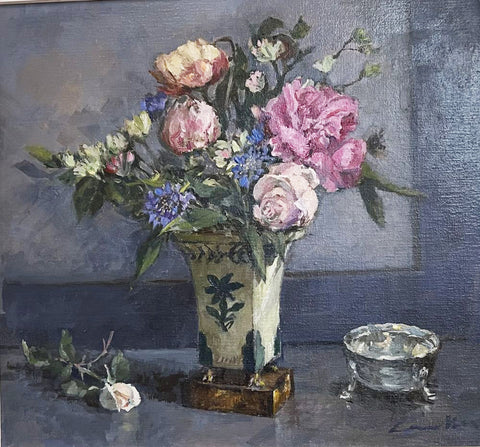 Flowers and Silver Bowl