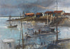 Oyster Boats at La Tremblade. - from the 'Oils' collection by Jane Corsellis 