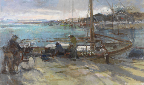 Loading Stores at Ile De Noirmoutier. - from the 'Oils' collection by Jane Corsellis 