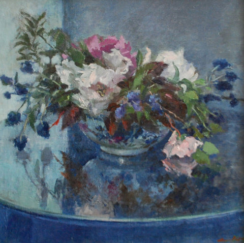 Jane Corsellis Peonies and Roses Oil Painting