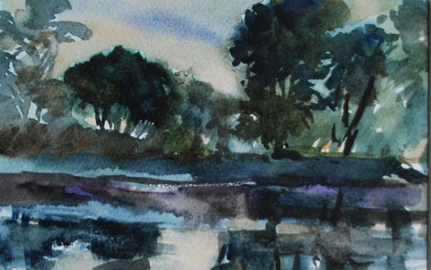 Jane Corsellis River Mists Strand on the Green watercolours painting     