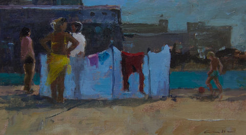 The Yellow Sarong. St Malo - from the 'Oils' collection by Jane Corsellis  - 1
