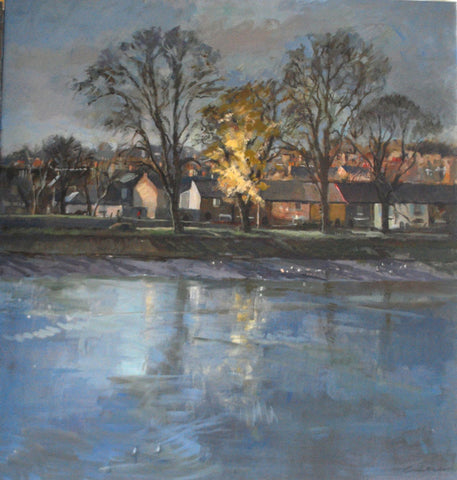 Last Leaves of Autumn, Strand on the Green from the 'Oils' collection by Jane Corsellis 